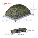 TOMSHOO 1/2 Person Camping Tent Beach Tent Single Layer Tent Portable Camouflage Polyester PU1000mm Camping Hiking Outdoor Tent