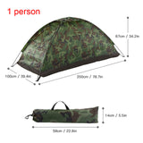 TOMSHOO 1/2 Person Camping Tent Beach Tent Single Layer Tent Portable Camouflage Polyester PU1000mm Camping Hiking Outdoor Tent