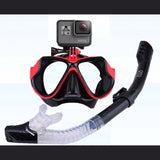 Snorkeling Mask Snorkel Tube Set Diving Mask Anti-Fog Swimming Diving Goggles Snorkel Tube For GoPro Underwater Sports Camera