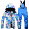 New Thick Warm Ski Suit Women Waterproof Windproof Skiing and Snowboarding Jacket Pants Set Female Snow Costumes Outdoor Wear