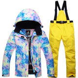 New Thick Warm Ski Suit Women Waterproof Windproof Skiing and Snowboarding Jacket Pants Set Female Snow Costumes Outdoor Wear