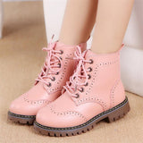 New Girl Leather Martin Boots Shoes For Girls Children Non-slip Warm Boots Fashion Soft Bottom Boys Girls Boots Kids Sneakers