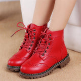 New Girl Leather Martin Boots Shoes For Girls Children Non-slip Warm Boots Fashion Soft Bottom Boys Girls Boots Kids Sneakers