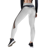 Mesh Splice Tights Women High Waist Elastic Gym Leggings Fitness Training Sports Yoga Pants Breathable Slim Energy Active Wear