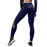 Mesh Splice Tights Women High Waist Elastic Gym Leggings Fitness Training Sports Yoga Pants Breathable Slim Energy Active Wear