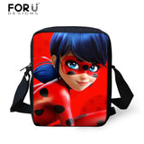 FORUDESIGNS Ladybug Girl Prints 3D School Bags Cartoon Children 3pcs/set School Backpacks Crossbody Bookbags Pencil Bag for Kids