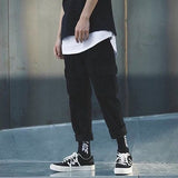 2019 Spring Hip Hop Joggers Men Black Harem Pants Multi-pocket Ribbons Man Sweatpants Streetwear Casual Mens Pants M-3XL