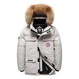 2019 Canada Down Jacket Men Thick Warm 90% White Duck Down Hooded Natural Fur Collar Man Down Jacket Waterproof Men Down Coat