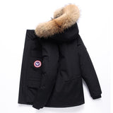 2019 Canada Down Jacket Men Thick Warm 90% White Duck Down Hooded Natural Fur Collar Man Down Jacket Waterproof Men Down Coat
