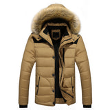 Men Winter Parka Coats Outdoor Warm Thick Jacket Fur Hooded Coat Jacket 2019 Solid Zipper Male Coat Men Clothing