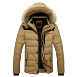 Men Winter Parka Coats Outdoor Warm Thick Jacket Fur Hooded Coat Jacket 2019 Solid Zipper Male Coat Men Clothing
