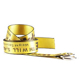 Off white Belt 100-200cm Street Style Canvas Men's Belt Industrial Letters Canvas Belts Women Men Punk Embroidery Waist Strap