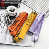 Canvas Belt Korean version fashion Lengthen Letter canva belt Literary style Unisex student Belt trend D Ring Double Buckle belt