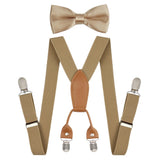 Fashion Adjustable Elastic X-Shape Children Braces Kids Suspenders Set Bow Tie for Wedding