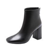 Taoffen Women Plus Size 33-45 Brand New Arrival Fashion Office Ankle Boots Winter Warm Fur Daily Short Boots High Heels Shoes