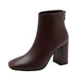 Taoffen Women Plus Size 33-45 Brand New Arrival Fashion Office Ankle Boots Winter Warm Fur Daily Short Boots High Heels Shoes