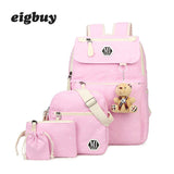 Women Canvas 4pcs/set School Backpacks College Schoolbag Fashion Plecak For Teenager Girl And Boys Rucksack Moclila Shoulder Bag