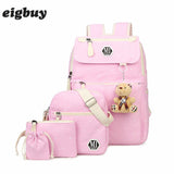 Women Canvas 4pcs/set School Backpacks College Schoolbag Fashion Plecak For Teenager Girl And Boys Rucksack Moclila Shoulder Bag