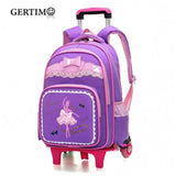 2/6 Wheels Children Trolley school bags with Wheels backpack detachable waterproof Girls travel Bags as Gifts;Mochila Infantil