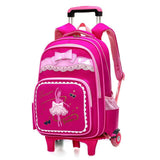 2/6 Wheels Children Trolley school bags with Wheels backpack detachable waterproof Girls travel Bags as Gifts;Mochila Infantil