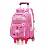 2/6 Wheels Children Trolley school bags with Wheels backpack detachable waterproof Girls travel Bags as Gifts;Mochila Infantil