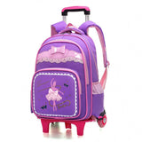 2/6 Wheels Children Trolley school bags with Wheels backpack detachable waterproof Girls travel Bags as Gifts;Mochila Infantil