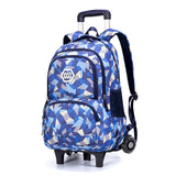 Children Orthopedic School Bags with 2/6 Wheels  for Girls Removable Trolley Backpack Kids Wheeled Satchel  Travel Luggage Bags