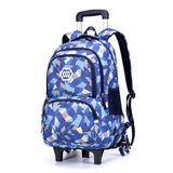 Children Orthopedic School Bags with 2/6 Wheels  for Girls Removable Trolley Backpack Kids Wheeled Satchel  Travel Luggage Bags