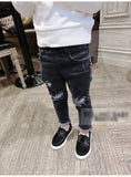 2017 Spring Kids Jeans Boys Girls Fashion Holes  Jeans Children Jeans for Boys Casual Denim Pants 2-7Y Toddler High Quality