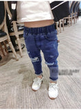 2017 Spring Kids Jeans Boys Girls Fashion Holes  Jeans Children Jeans for Boys Casual Denim Pants 2-7Y Toddler High Quality