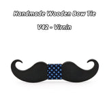 Mahoosive novelty neckties Handmade mustache Wooden bow tie men bowtie mens neck ties factory wholesale free shipping