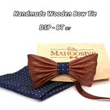 MAHOOSIVE NEW 2018 Handmade wooden Bow Tie Handerchief Set Fashion Wood bow tie wedding dinner accessories corbata Gravata set