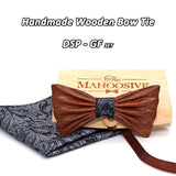MAHOOSIVE NEW 2018 Handmade wooden Bow Tie Handerchief Set Fashion Wood bow tie wedding dinner accessories corbata Gravata set