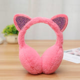 Brand New 2018 Fashion Women Girl Fur Winter Ear Warmer Earmuffs Cat Ear Muffs Earlap Glitter Sequin Earmuffs Headband Newest