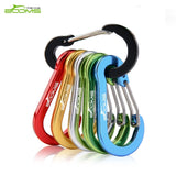 Booms Fishing CC1 6Pcs Aluminum Alloy Carabiner Keychain Outdoor Camping Climbing Snap Clip Lock Buckle Hook Fishing Tool 6Color