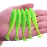 10Pcs/lot Wobbler Fishing Lure 75mm 2.2g Easy Shiner Jig Swimbait Artificial Double Color Silicone Soft Bait Carp Bass Lures
