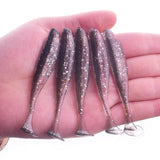 10Pcs/lot Wobbler Fishing Lure 75mm 2.2g Easy Shiner Jig Swimbait Artificial Double Color Silicone Soft Bait Carp Bass Lures