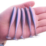10Pcs/lot Wobbler Fishing Lure 75mm 2.2g Easy Shiner Jig Swimbait Artificial Double Color Silicone Soft Bait Carp Bass Lures