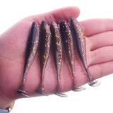 10Pcs/lot Wobbler Fishing Lure 75mm 2.2g Easy Shiner Jig Swimbait Artificial Double Color Silicone Soft Bait Carp Bass Lures