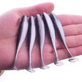 10Pcs/lot Wobbler Fishing Lure 75mm 2.2g Easy Shiner Jig Swimbait Artificial Double Color Silicone Soft Bait Carp Bass Lures