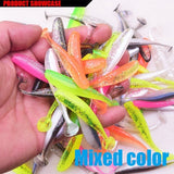 10Pcs/lot Wobbler Fishing Lure 75mm 2.2g Easy Shiner Jig Swimbait Artificial Double Color Silicone Soft Bait Carp Bass Lures