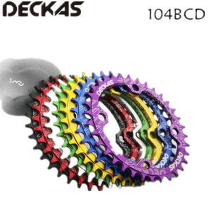 Deckas Round Narrow Wide Chainring MTB Mountain bike bicycle 104BCD 32T 34T 36T 38T crankset Tooth plate Parts 104 BCD
