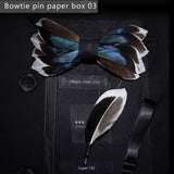 JEMYGINS 2019 original design bow tie feather bow exquisite handmade men's bow tie brooch pin wooden gift set wedding party