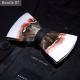 JEMYGINS 2019 original design bow tie feather bow exquisite handmade men's bow tie brooch pin wooden gift set wedding party