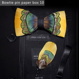 JEMYGINS 2019 original design bow tie feather bow exquisite handmade men's bow tie brooch pin wooden gift set wedding party
