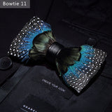 JEMYGINS 2019 original design bow tie feather bow exquisite handmade men's bow tie brooch pin wooden gift set wedding party
