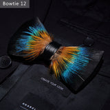 JEMYGINS 2019 original design bow tie feather bow exquisite handmade men's bow tie brooch pin wooden gift set wedding party