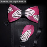 JEMYGINS 2019 original design bow tie feather bow exquisite handmade men's bow tie brooch pin wooden gift set wedding party