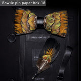 JEMYGINS 2019 original design bow tie feather bow exquisite handmade men's bow tie brooch pin wooden gift set wedding party