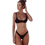 Lefeel 2019 Sexy Bikini Set Women Swimsuit Solid Bikini Backless Swimwear Low Waist Bathing Suit Female Brazilian Biquini